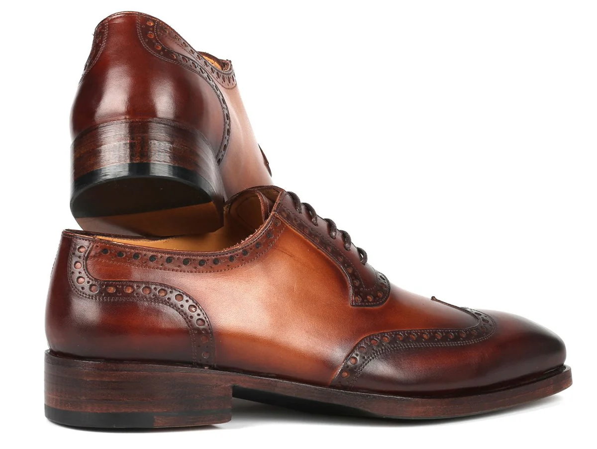 Paul Parkman Goodyear Welted Men's Wingtip Oxfords Brown (ID#6819-BRW) - Image 4