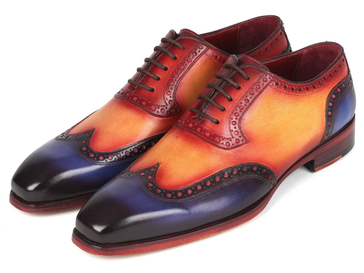 Paul Parkman Goodyear Welted Men's Wingtip Oxfords Multicolor (ID#6819-MLT) - Image 6