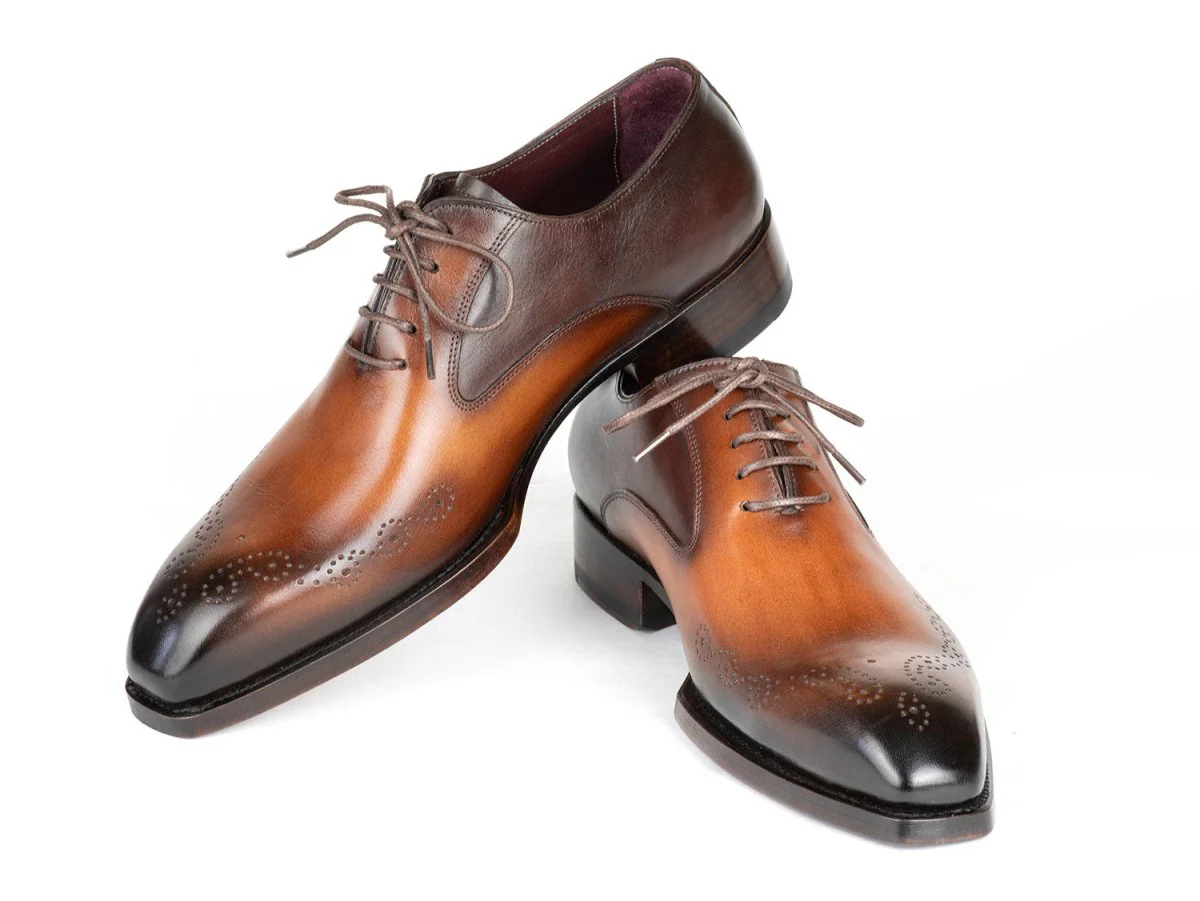 Paul Parkman Goodyear Welted nched Oxfords Brown and Camel (ID#5364-BRC) - Image 5