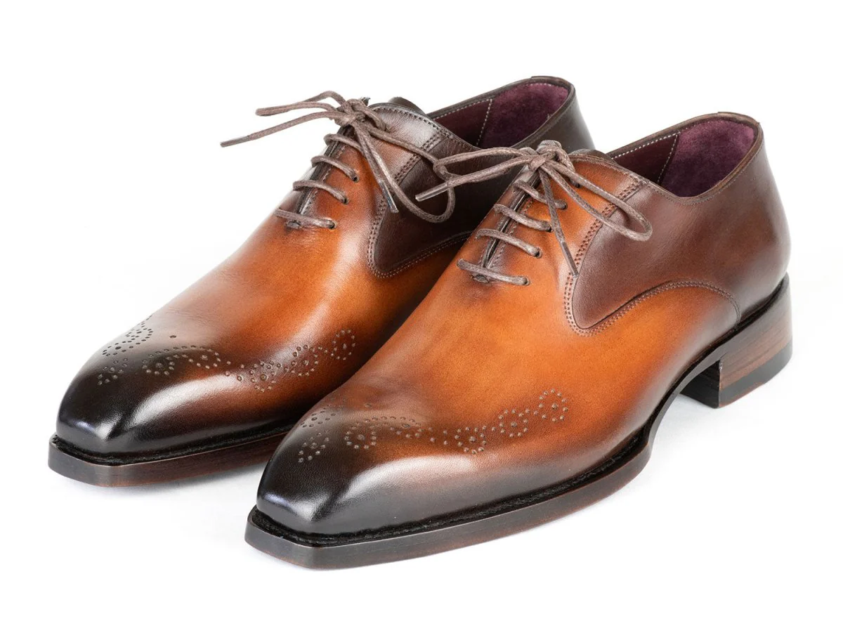 Paul Parkman Goodyear Welted nched Oxfords Brown and Camel (ID#5364-BRC) - Image 6