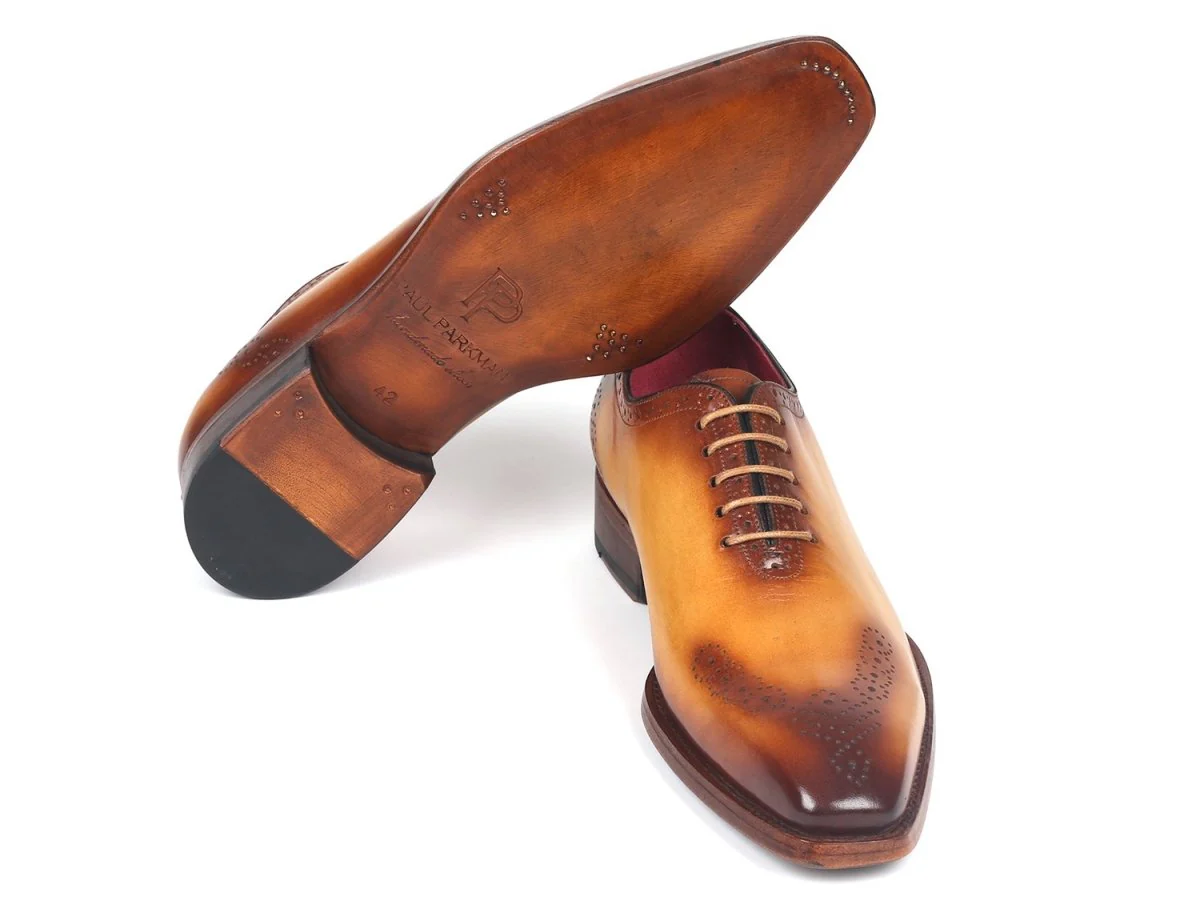Paul Parkman Goodyear Welted nched Oxfords Camel (ID#7614-CML) - Image 3