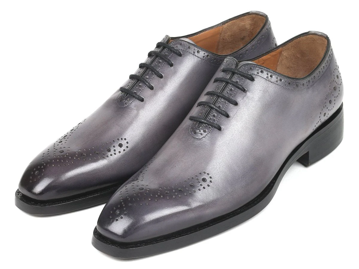 Paul Parkman Goodyear Welted nched Oxfords Gray (ID#7614-GRY) - Image 6