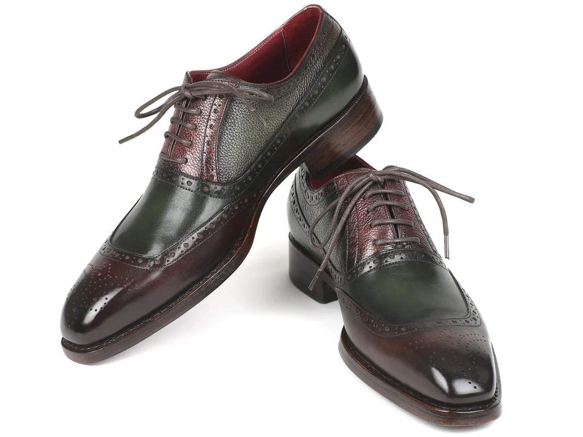 Paul Parkman Goodyear Welted Oxfords Brown and Green (ID#BW926GR) - Image 5