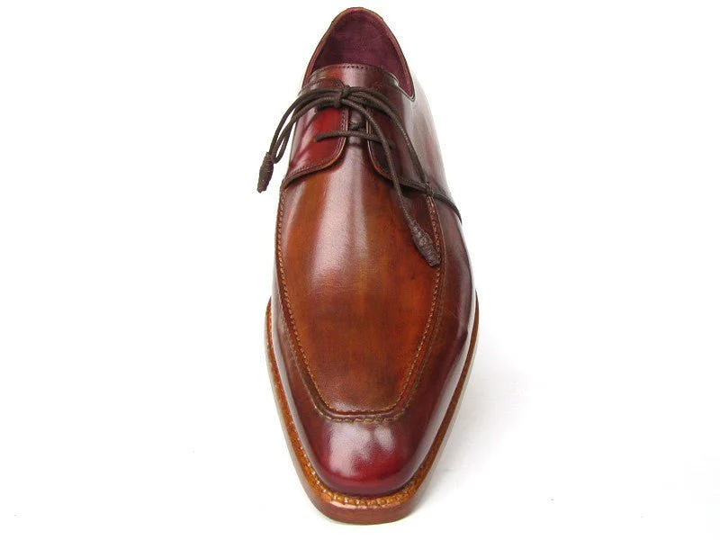 Paul Parkman Goodyear Welted Square Toe Apron Derby Shoes Brown (ID#322A7) - Image 4