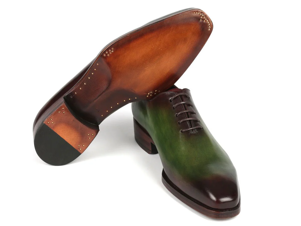Paul Parkman Goodyear Welted Wholecut Oxfords Green and Bordeaux (ID#044GBD) - Image 2