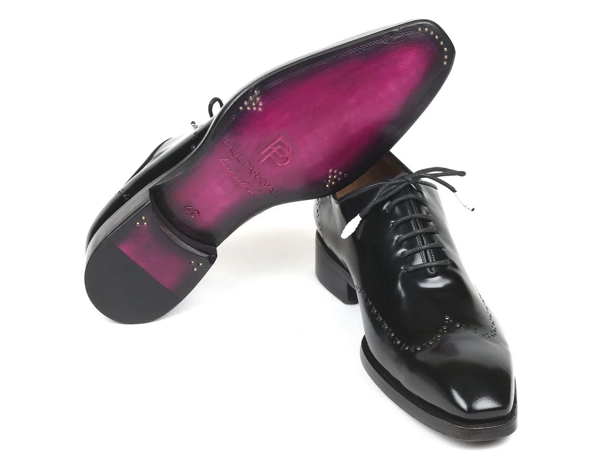 Paul Parkman Goodyear Welted Wingtip Oxfords Black Polished Leather (ID#181BLK55) - Image 3