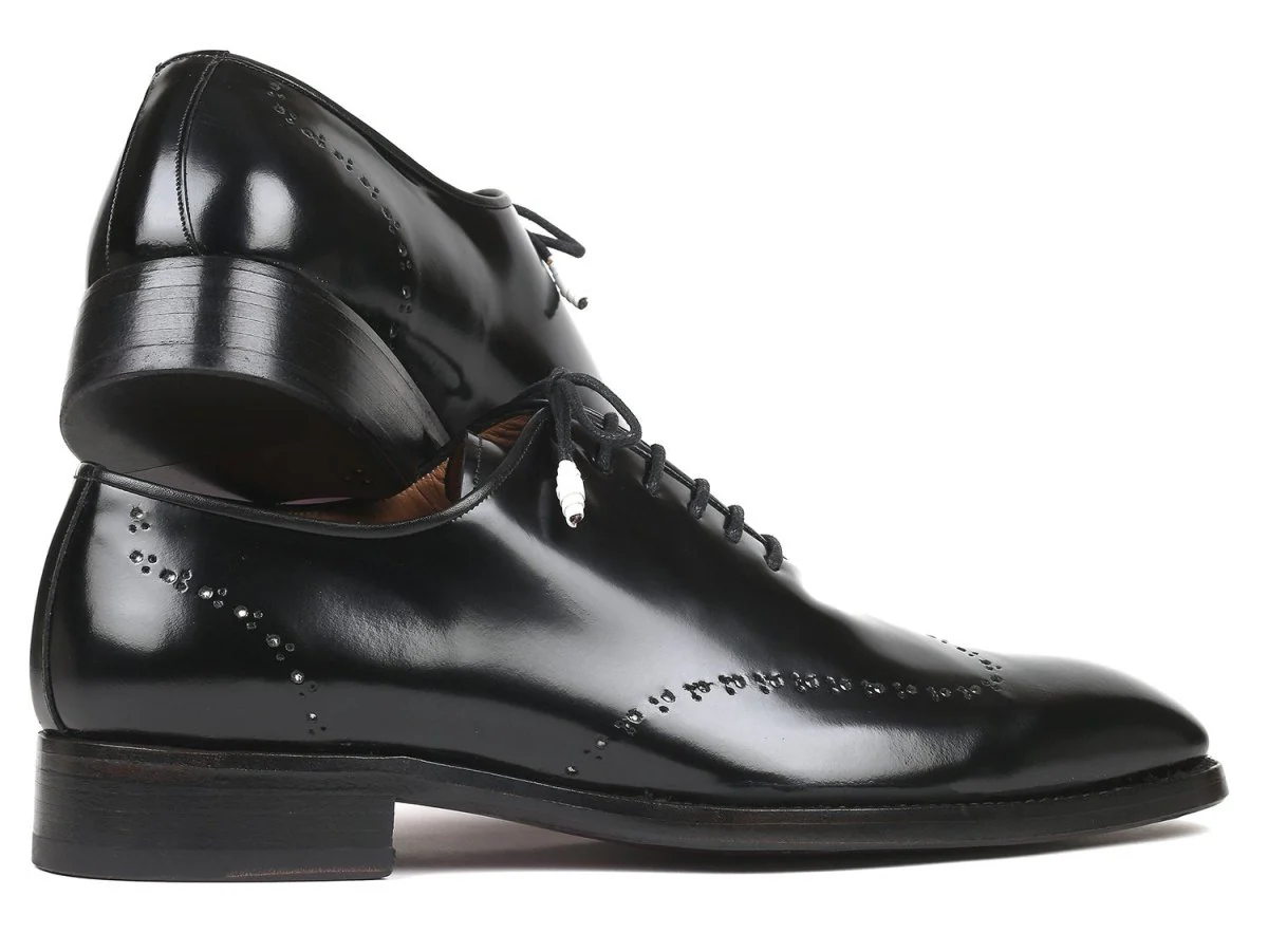 Paul Parkman Goodyear Welted Wingtip Oxfords Black Polished Leather (ID#181BLK55) - Image 5