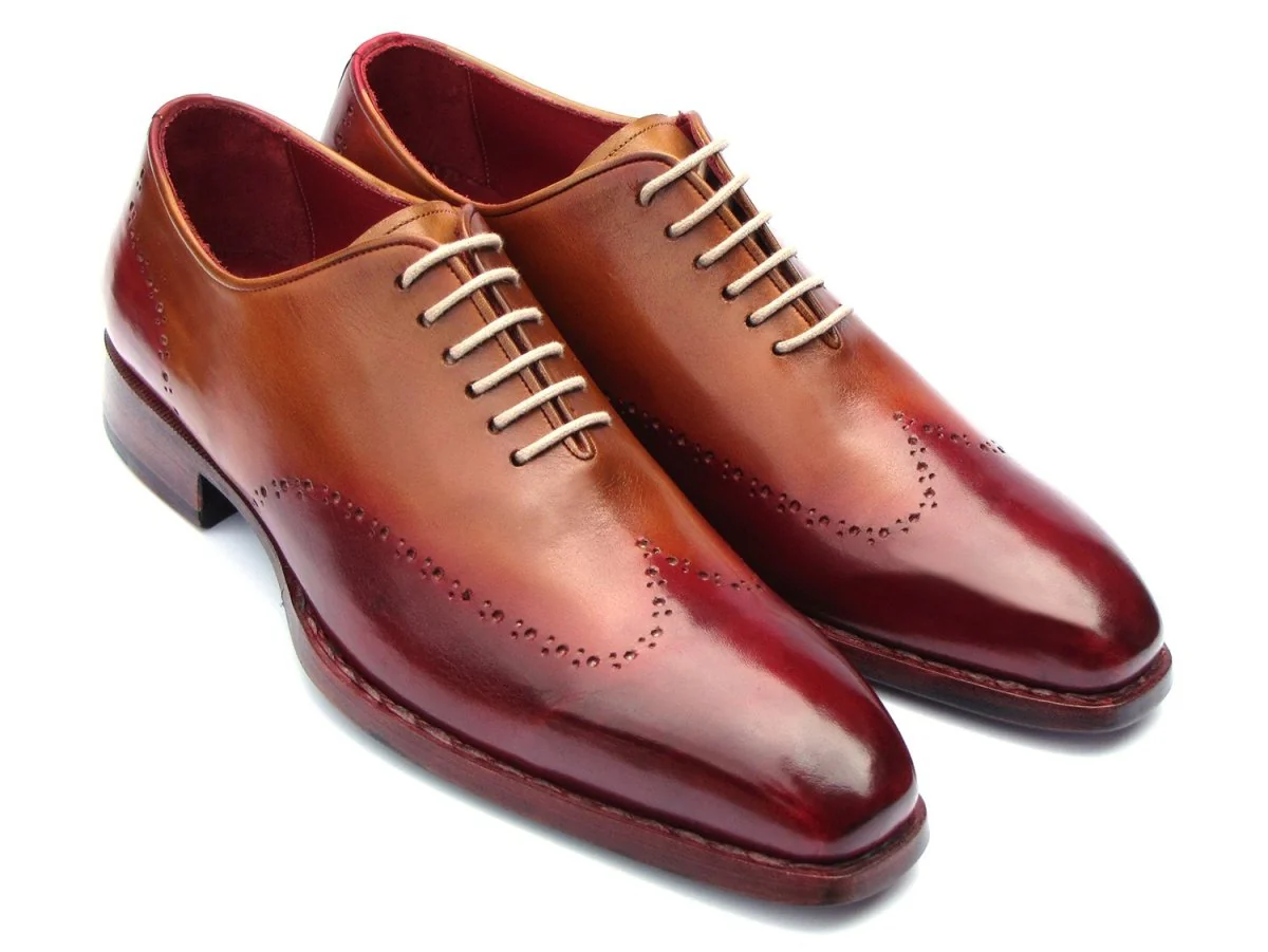 Paul Parkman Goodyear Welted Wingtip Oxfords in Bordeaux and Camel - Image 2