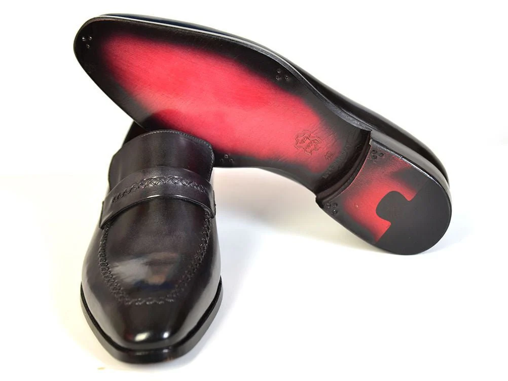 Paul Parkman Gray and Black Men's Loafers (ID#068-GRAY) - Image 3