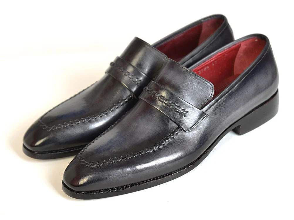 Paul Parkman Gray and Black Men's Loafers (ID#068-GRAY) - Image 5
