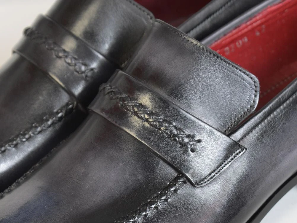 Paul Parkman Gray and Black Men's Loafers (ID#068-GRAY) - Image 6
