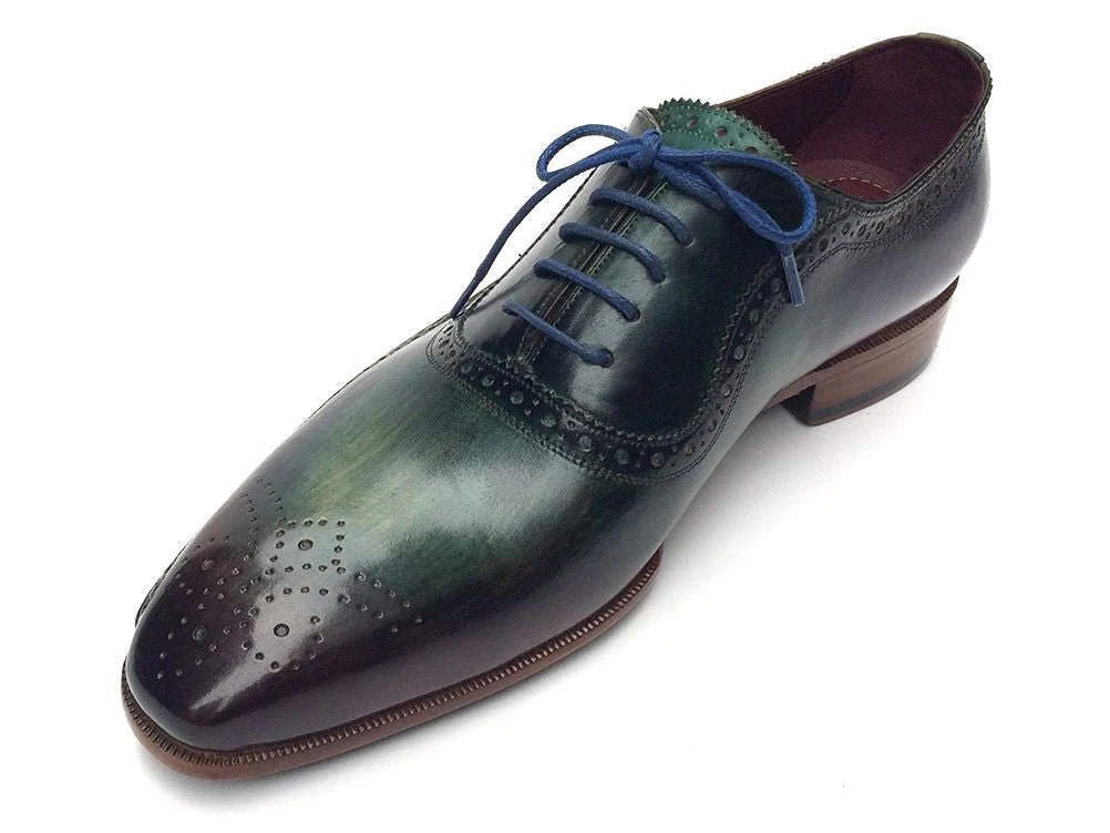 Paul Parkman Green and Purple Handmade Oxfords (ID#OPK215C) - Image 2