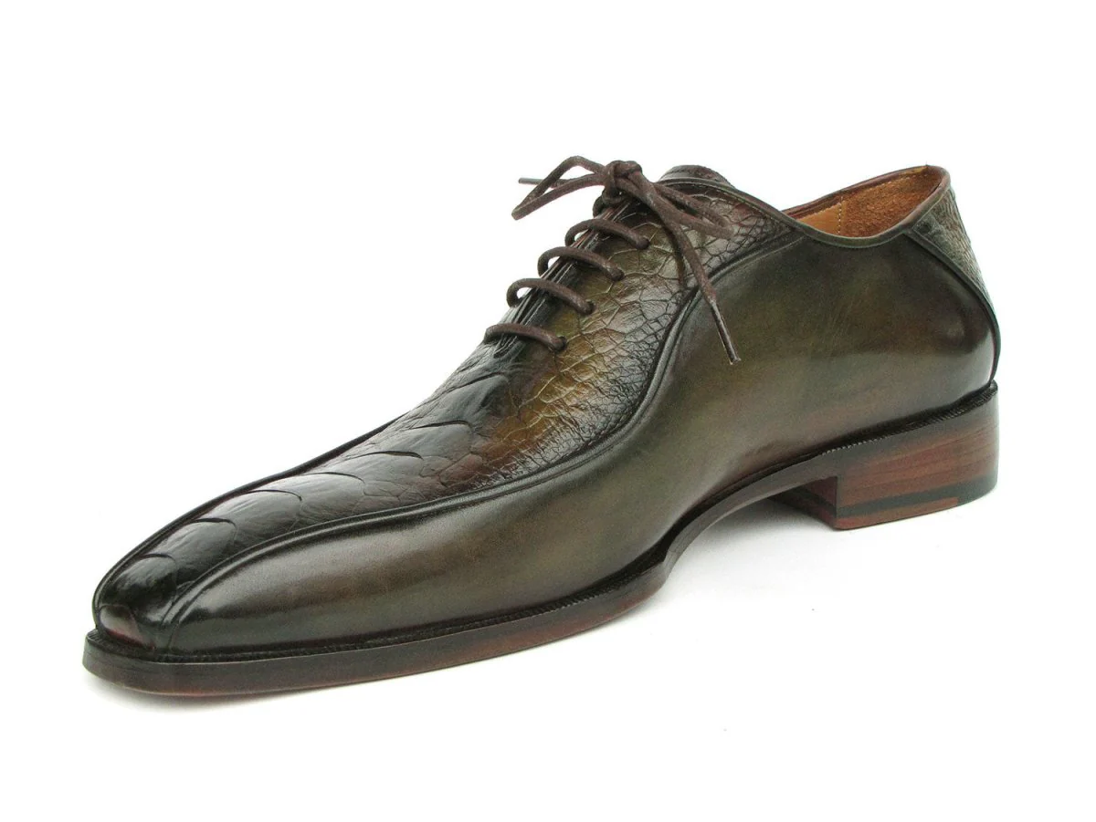 Paul Parkman Green Genuine Ostrich Leg Bicycle Toe Oxfords (ID#94DLGRN) - Image 2