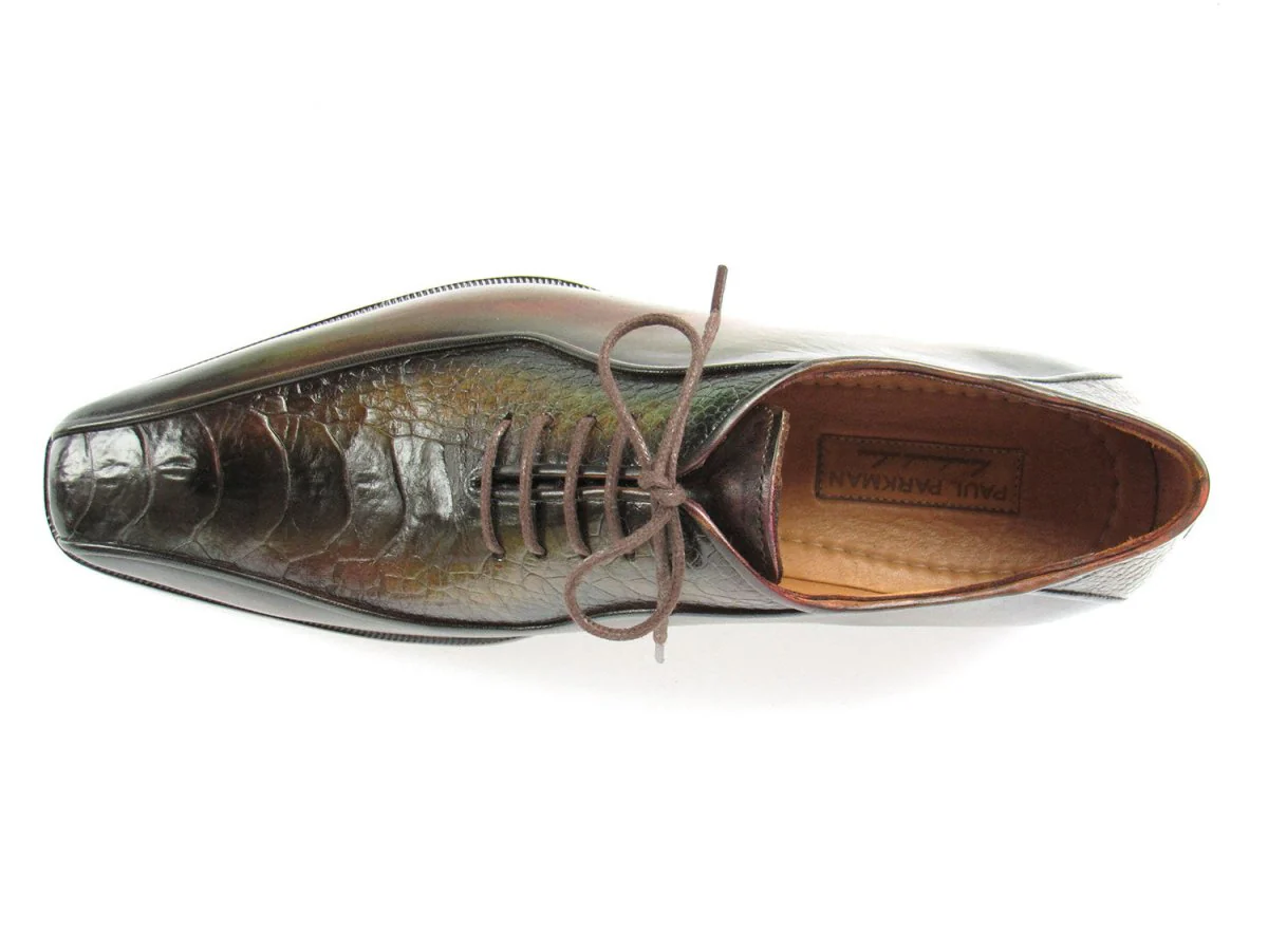 Paul Parkman Green Genuine Ostrich Leg Bicycle Toe Oxfords (ID#94DLGRN) - Image 6