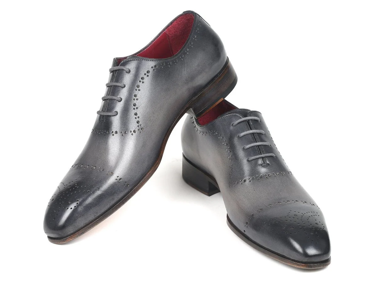 Paul Parkman Grey Hand-Painted Classic Brogues (ID#ZLS34GRY) - Image 4