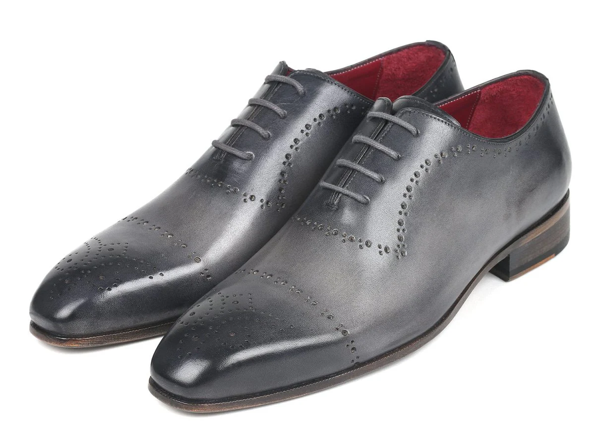 Paul Parkman Grey Hand-Painted Classic Brogues (ID#ZLS34GRY) - Image 5