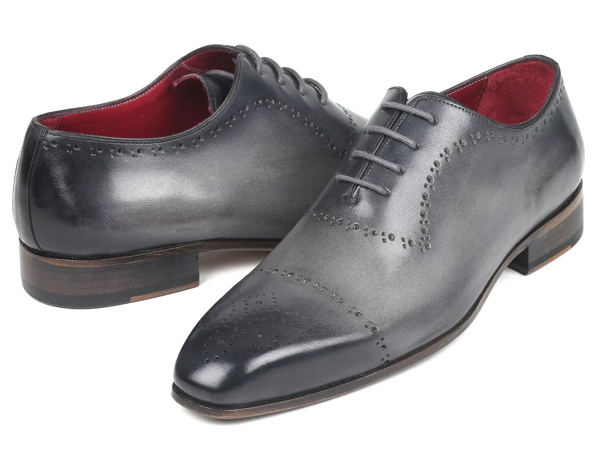 Paul Parkman Grey Hand-Painted Classic Brogues (ID#ZLS34GRY) - Image 6