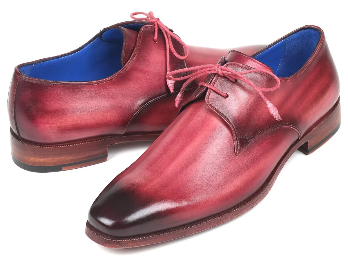 Paul Parkman Hand-Painted Derby Shoes in Pink and Purple - Image 3