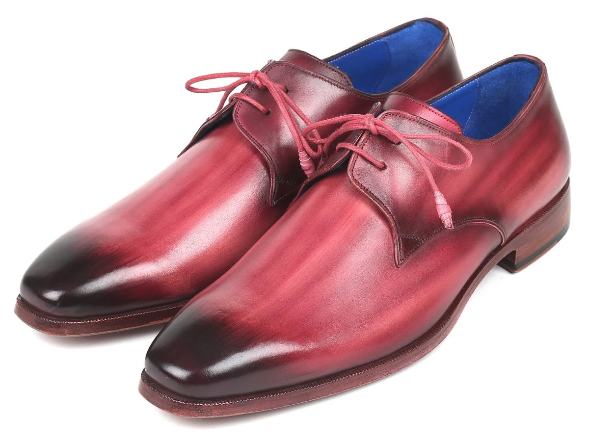 Paul Parkman Hand-Painted Derby Shoes in Pink and Purple - Image 6