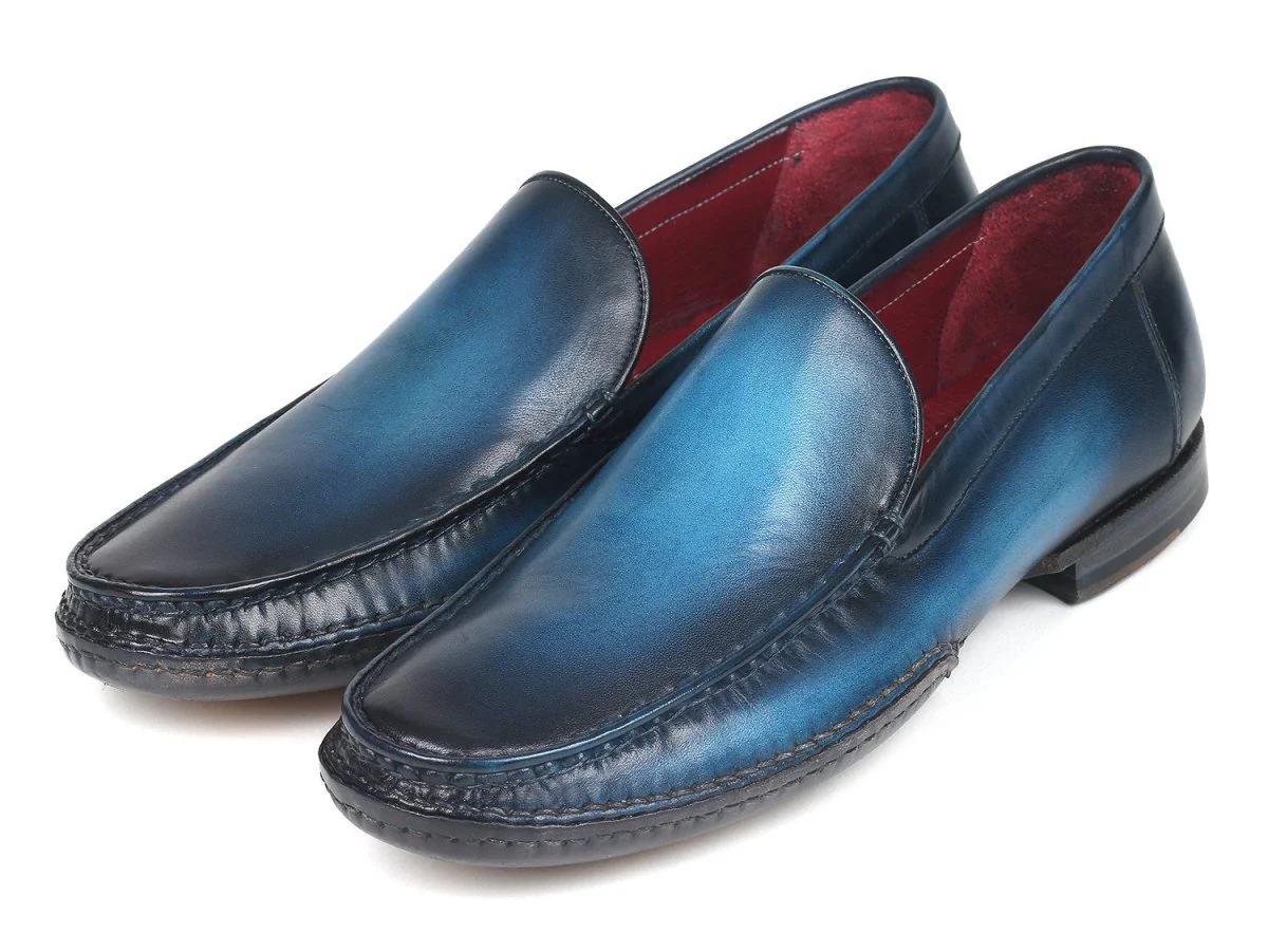 Paul Parkman Hand-Sewn Moccasins Blue (ID#MC649-BLU) - Image 6