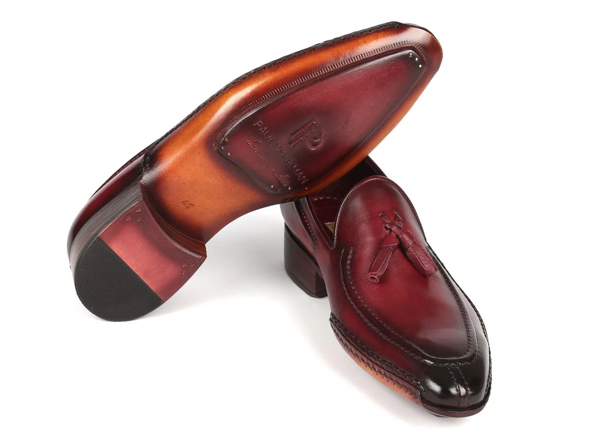 Paul Parkman Hand-Sewn Tassel Loafers Bordeaux (ID#082-BRD) - Image 2