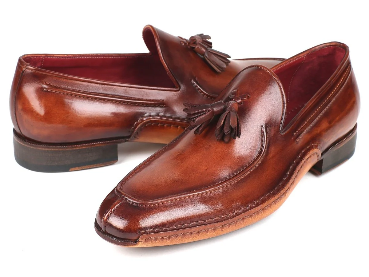 Paul Parkman Hand-Sewn Tassel Loafers Brown (ID#082-BRW) - Image 3