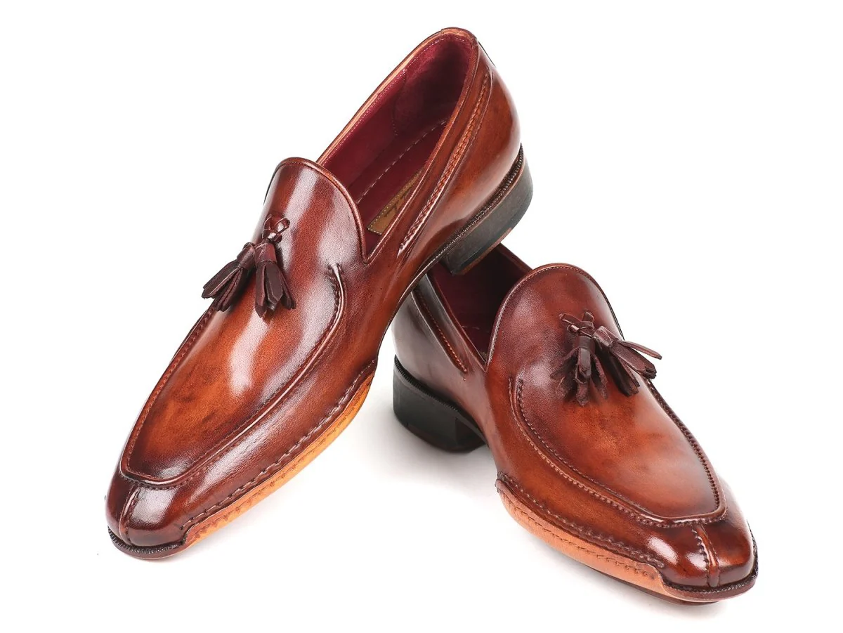Paul Parkman Hand-Sewn Tassel Loafers Brown (ID#082-BRW) - Image 5