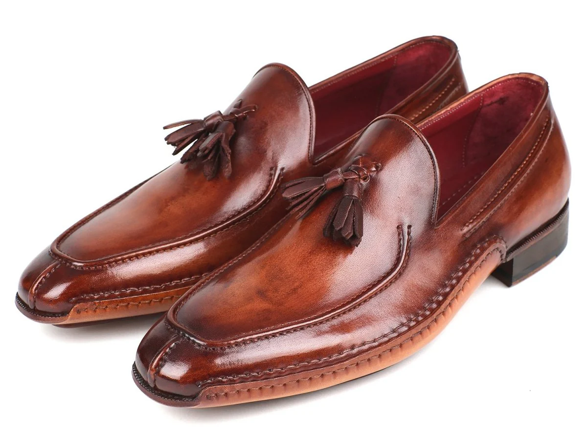 Paul Parkman Hand-Sewn Tassel Loafers in Brown - Image 6