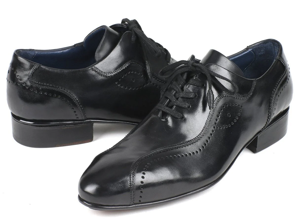 Paul Parkman Handmade Lace-Up Casual Shoes For Men Black (ID#84654-BLK) - Image 2