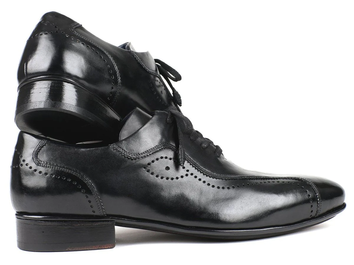 Paul Parkman Handmade Lace-Up Casual Shoes For Men Black (ID#84654-BLK) - Image 3
