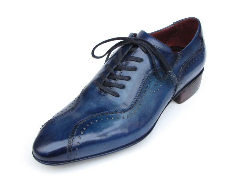 Paul Parkman Handmade Lace-Up Casual Shoes For Men Blue (ID#84654-BLU) - Image 2