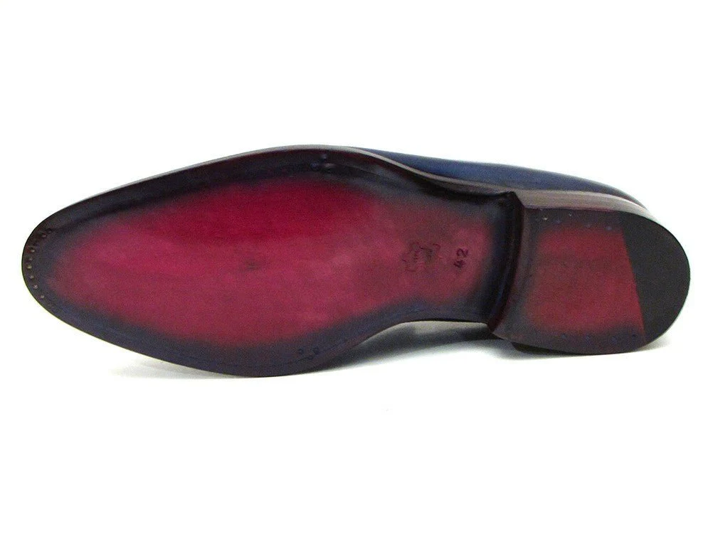 Paul Parkman Kiltie Tassel Loafer Navy and Tobacco (ID#KT74NB) - Image 5