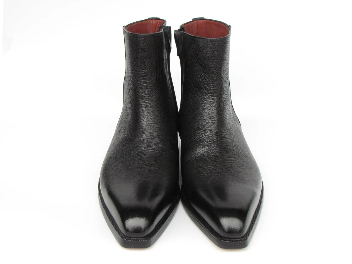 Paul Parkman Men's Black Floater Leather Side Zipper Boots - Image 5