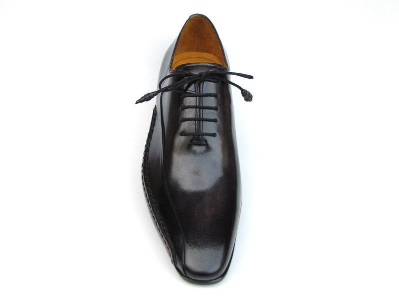 Paul Parkman Men's Black Leather Oxfords - Side Handsewn Leather Upper and Leather Sole (ID#018-BLK) - Image 5
