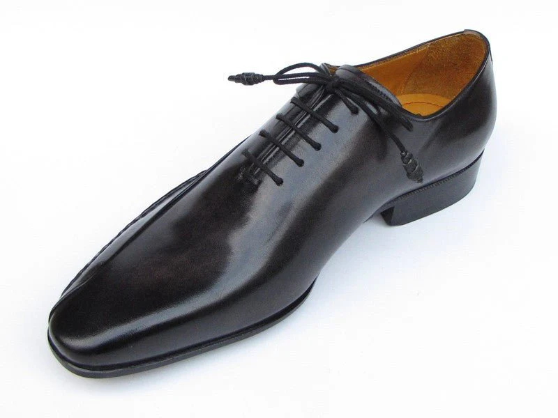 Paul Parkman Men's Black Leather Oxfords - Side Handsewn Leather Upper and Leather Sole (ID#018-BLK) - Image 6