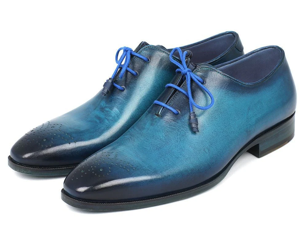 Paul Parkman Men's Blue and Navy Medallion Toe Oxfords (ID#VN82BL) - Image 6