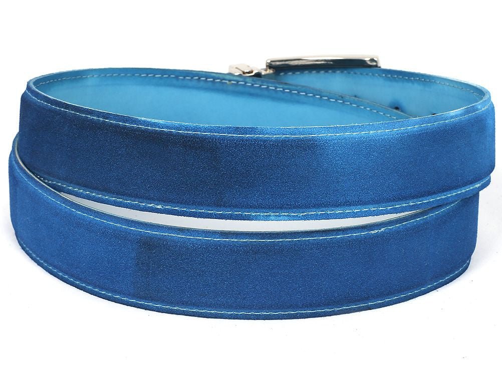 Paul Parkman Men's Blue Suede Belt (ID#B06-BLU) - Image 2