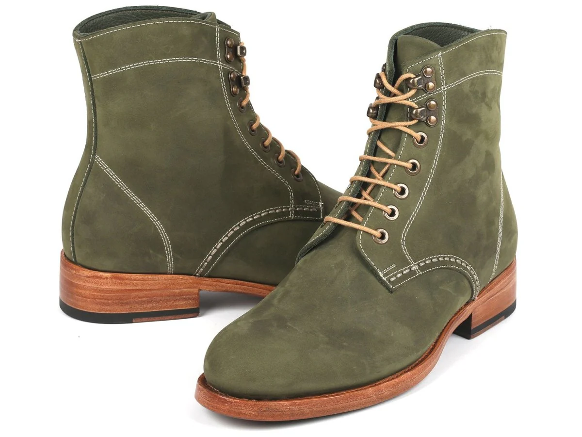 Paul Parkman Men's Boots Green Nubuck (824NGR33) - Image 3