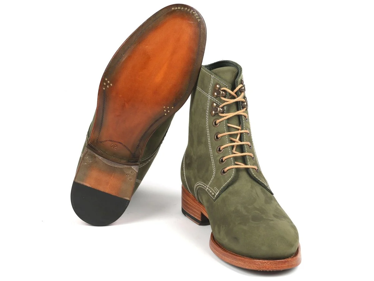 Paul Parkman Men's Boots Green Nubuck (824NGR33) - Image 4