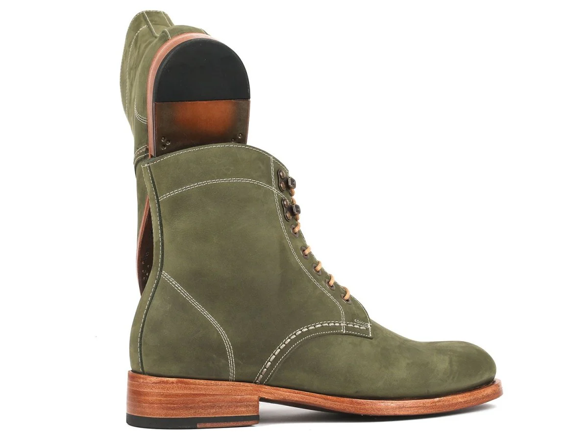 Paul Parkman Men's Boots Green Nubuck (824NGR33) - Image 5