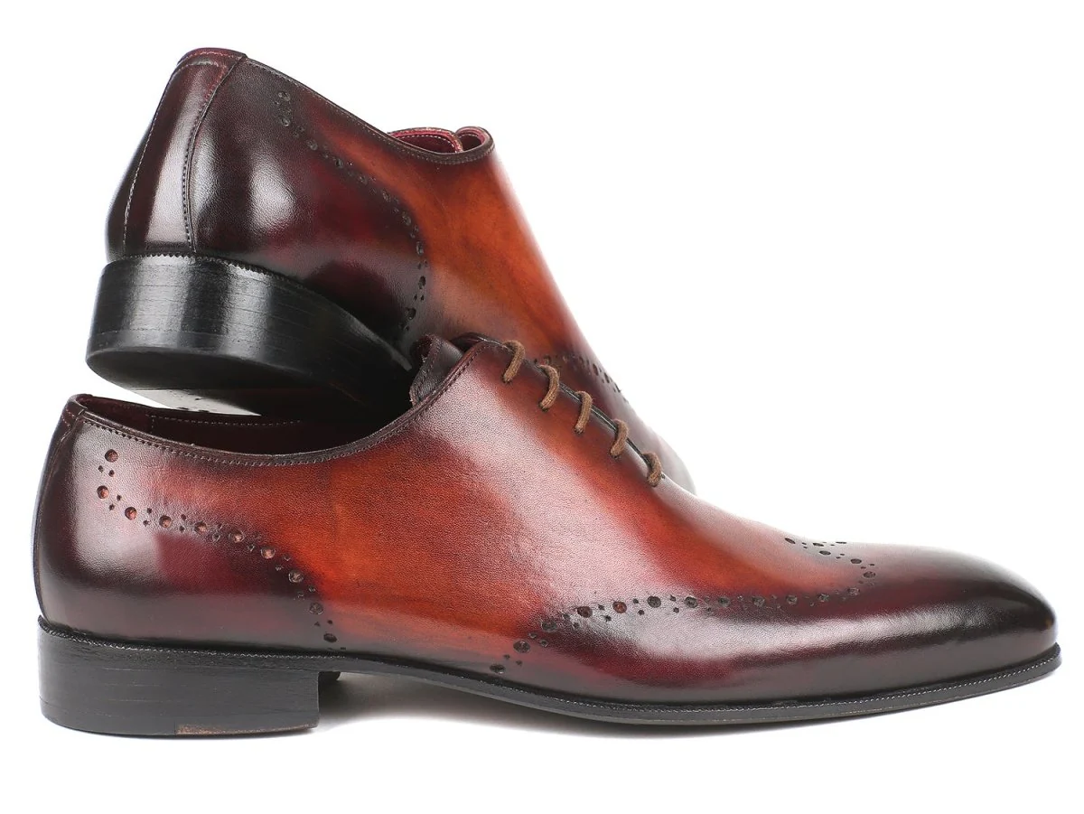 Paul Parkman Men's Brown and Bordeaux Wingtip Oxfords (ID#84BT76) - Image 3