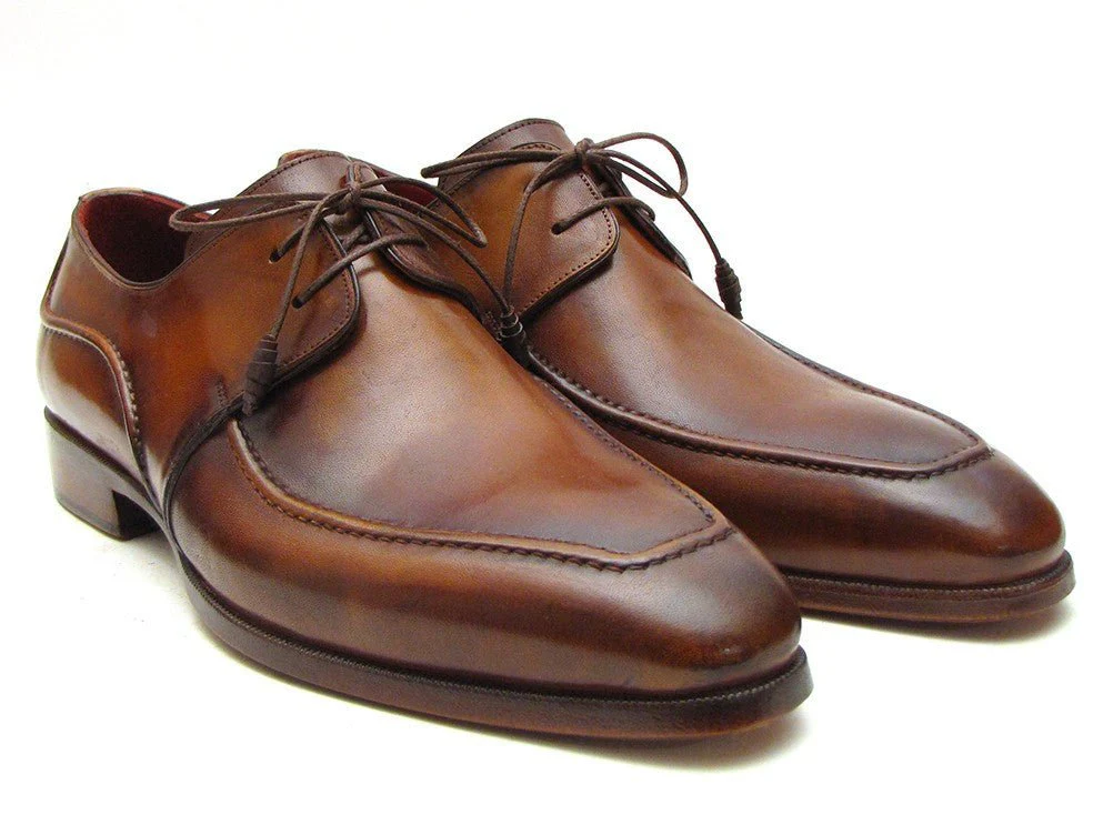 Paul Parkman Men's Brown Derby Dress Shoes For Men (ID#SU12LF) - Image 4