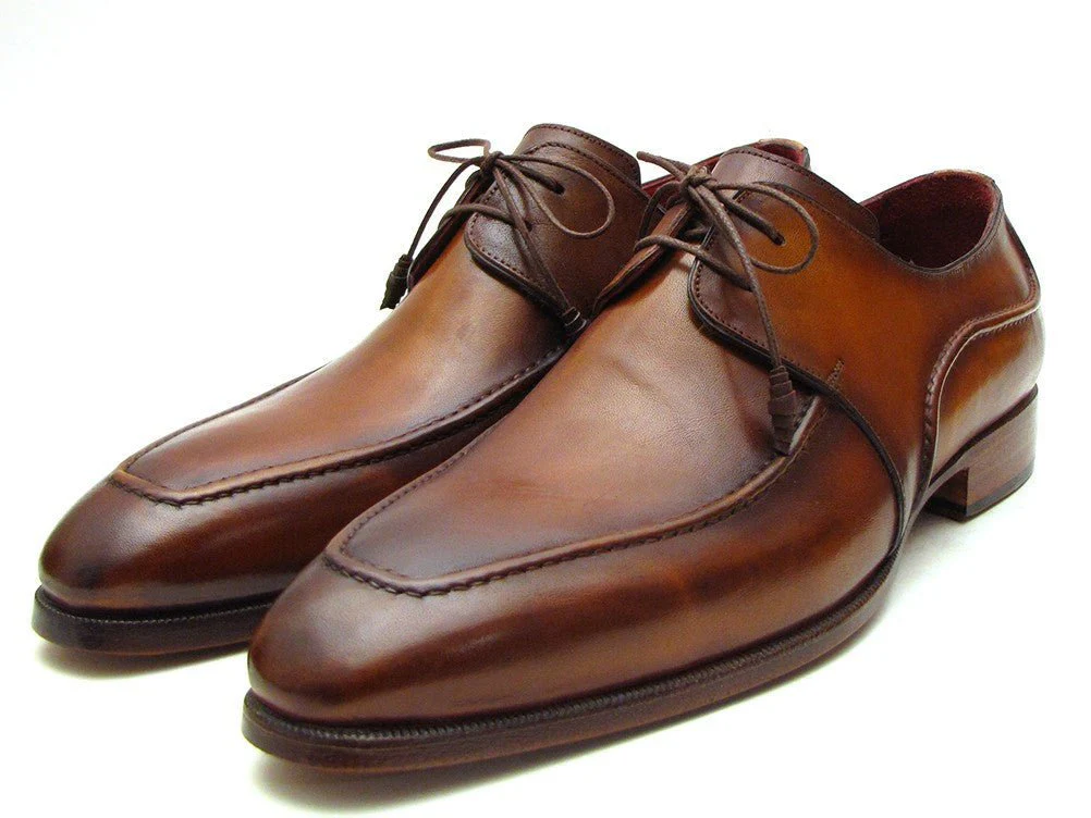 Paul Parkman Men's Brown Derby Dress Shoes For Men (ID#SU12LF) - Image 6