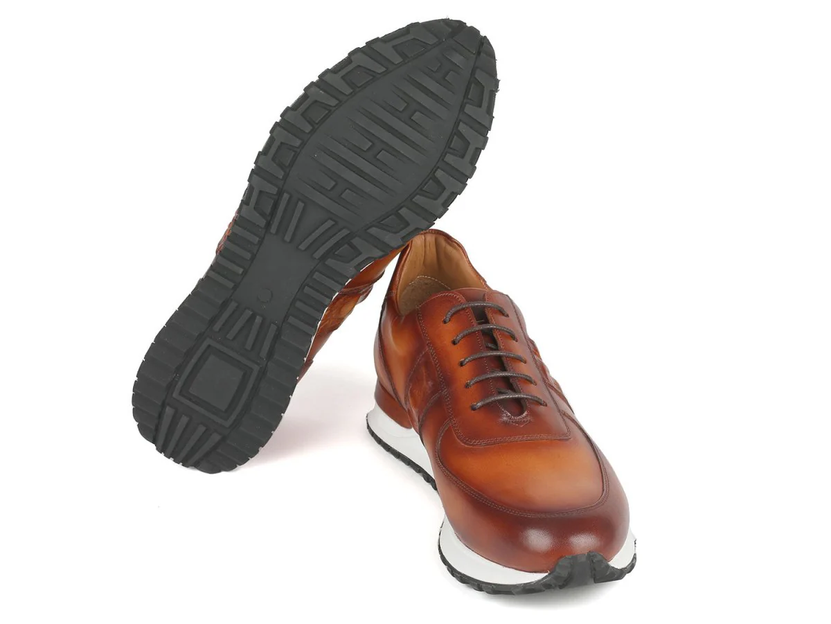 Paul Parkman Men's Brown Hand-Painted Sneakers - Image 4