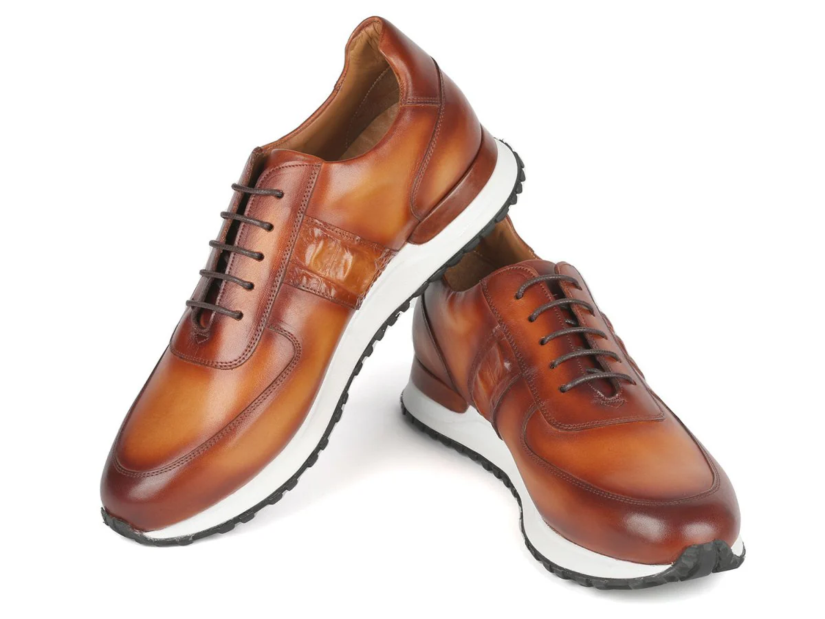 Paul Parkman Men's Brown Hand-Painted Sneakers - Image 5