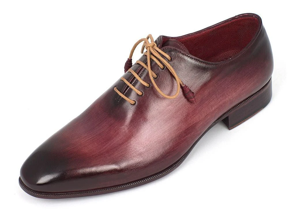 Paul Parkman Men's Burgundy Wholecut Plain Toe Oxfords (ID#DS65BUR) - Image 3