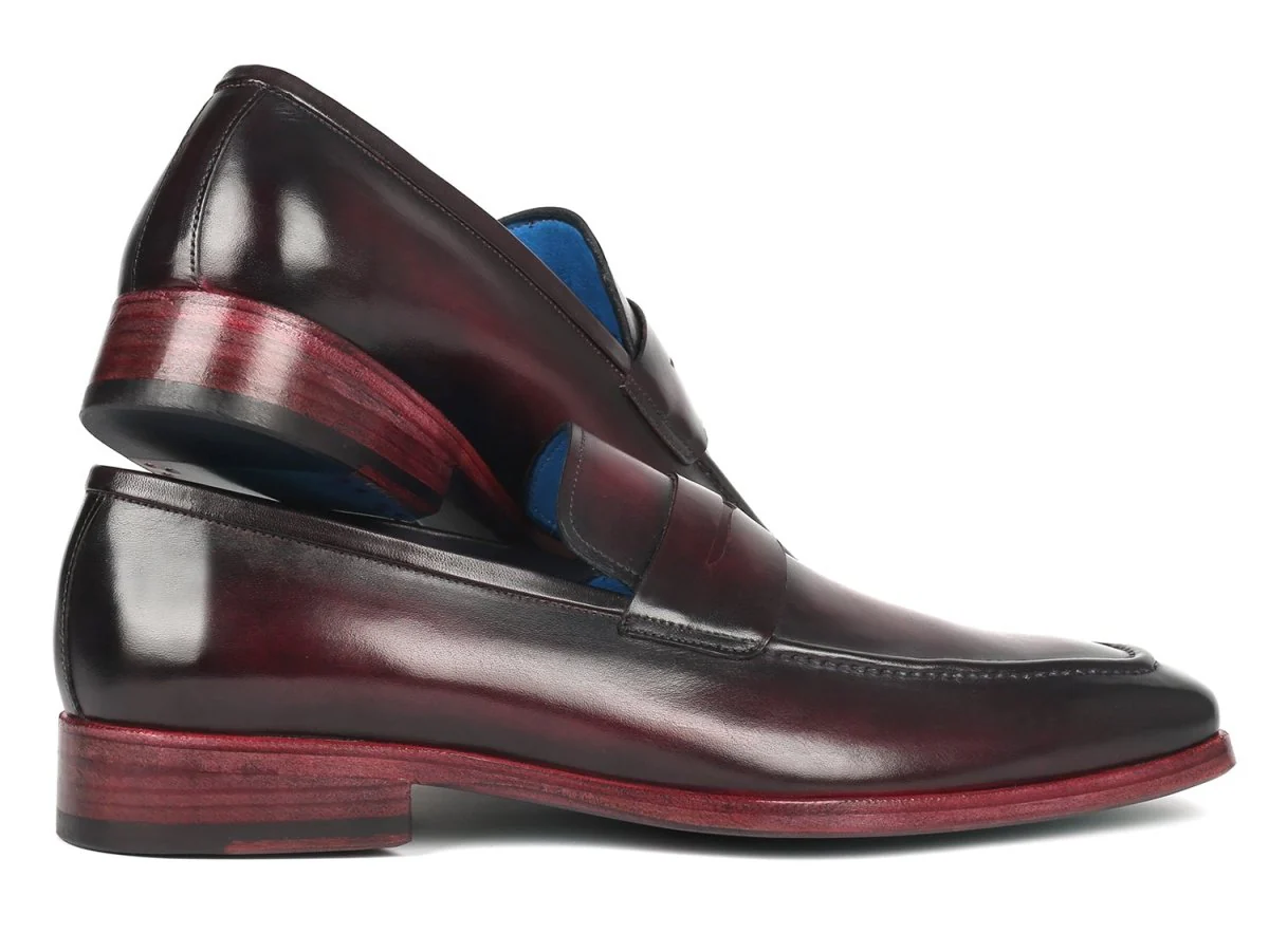 Paul Parkman Men's Burnished Penny Loafers in Purple - Image 3