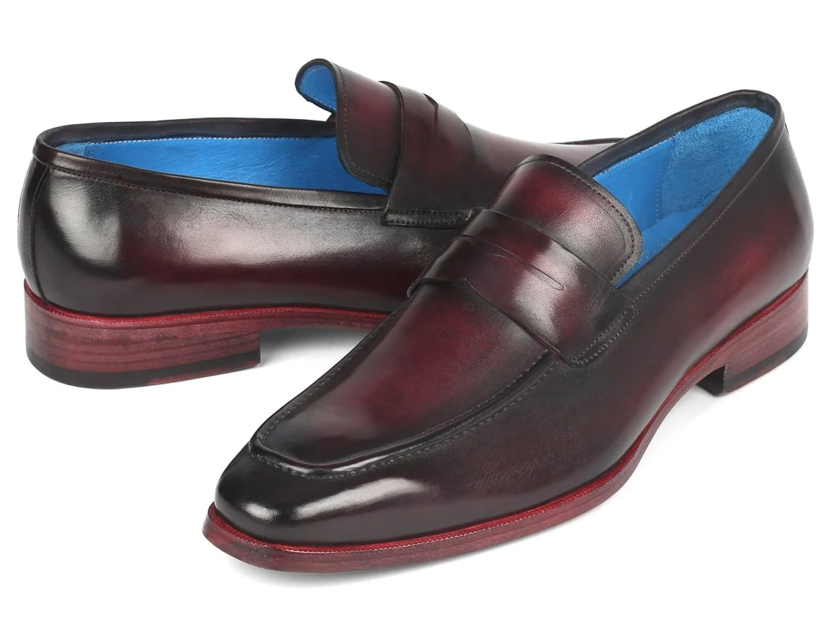 Paul Parkman Men's Burnished Penny Loafers in Purple - Image 4