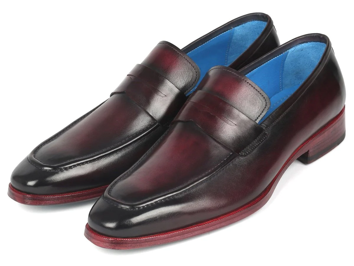 Paul Parkman Men's Burnished Penny Loafers in Purple - Image 6