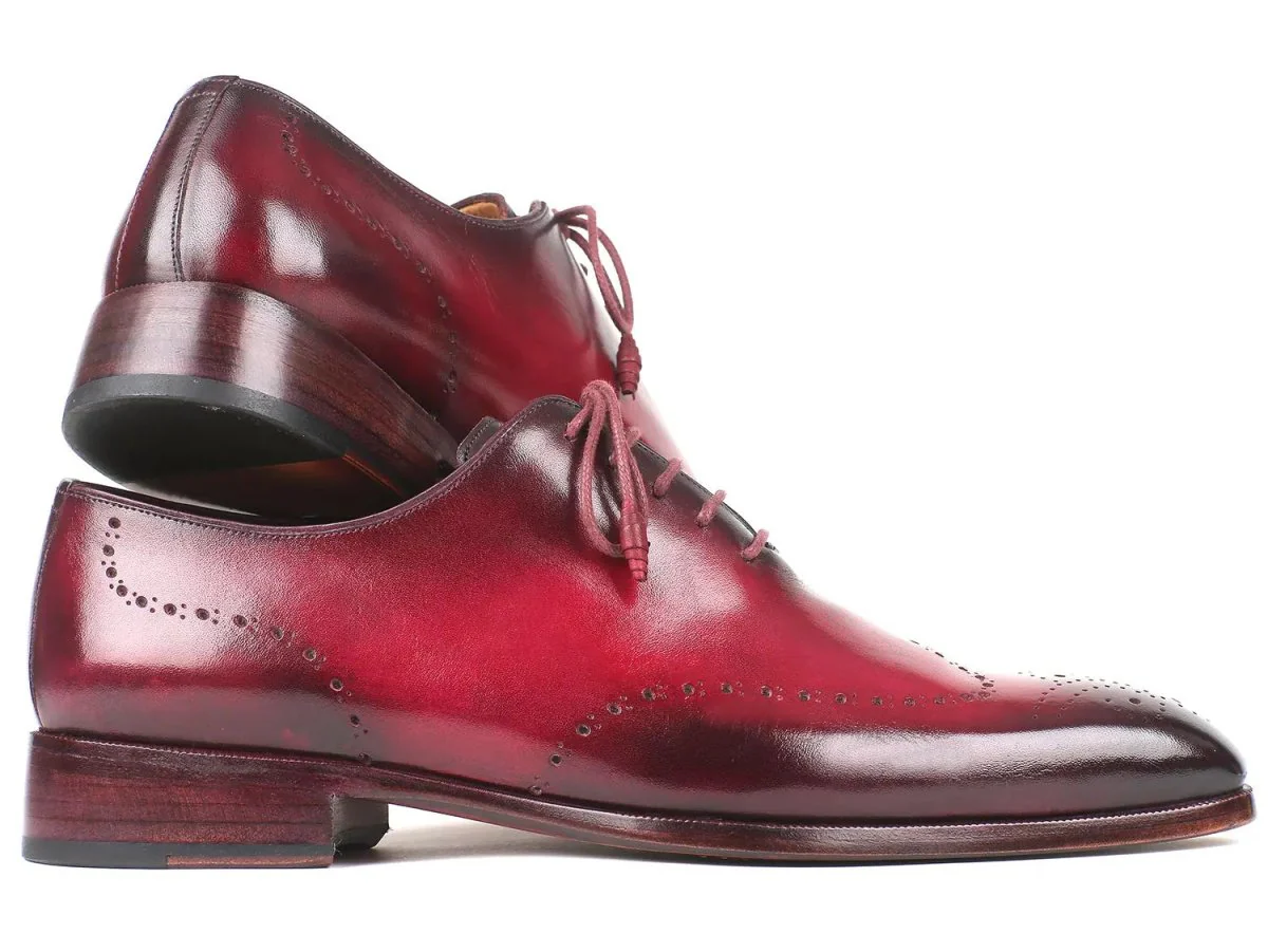 Paul Parkman Men's Burnished Wingtip Oxfords in Bordeaux - Image 2